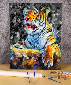 Angry Tiger Painting By Numbers On Canvas